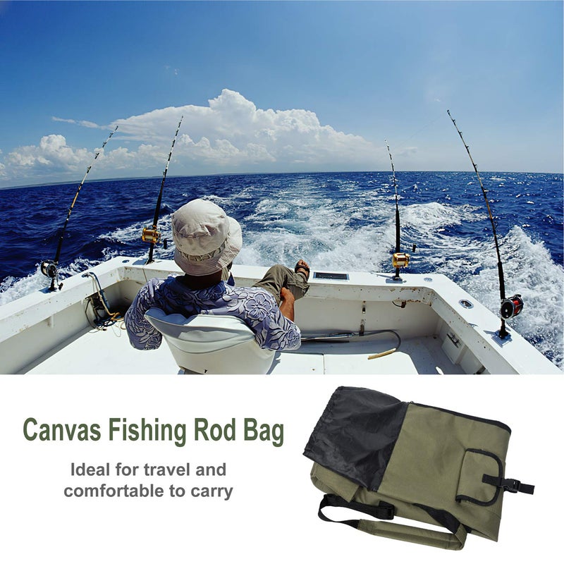 LEADALLWAY Fishing Rod Bag Durable Folding Oxford Fabric Fishing Tackle Carry Case Bag Multifunction Large Capacity Waterproof Fishing Rod Case Holds 5 Poles - Image 5